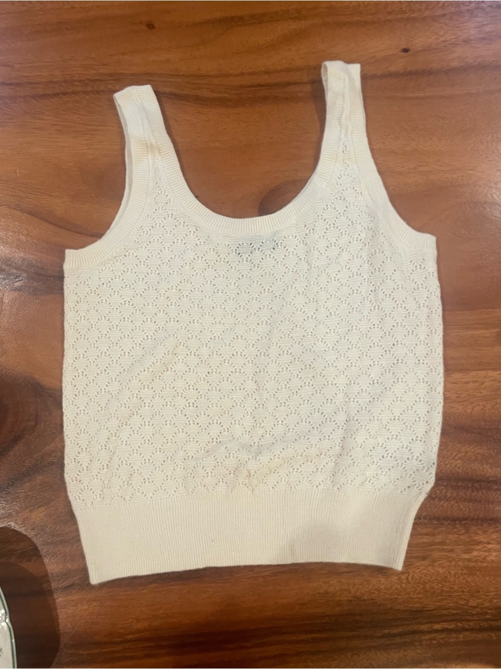 GAP Cream Eyelet Knit Tank Top
